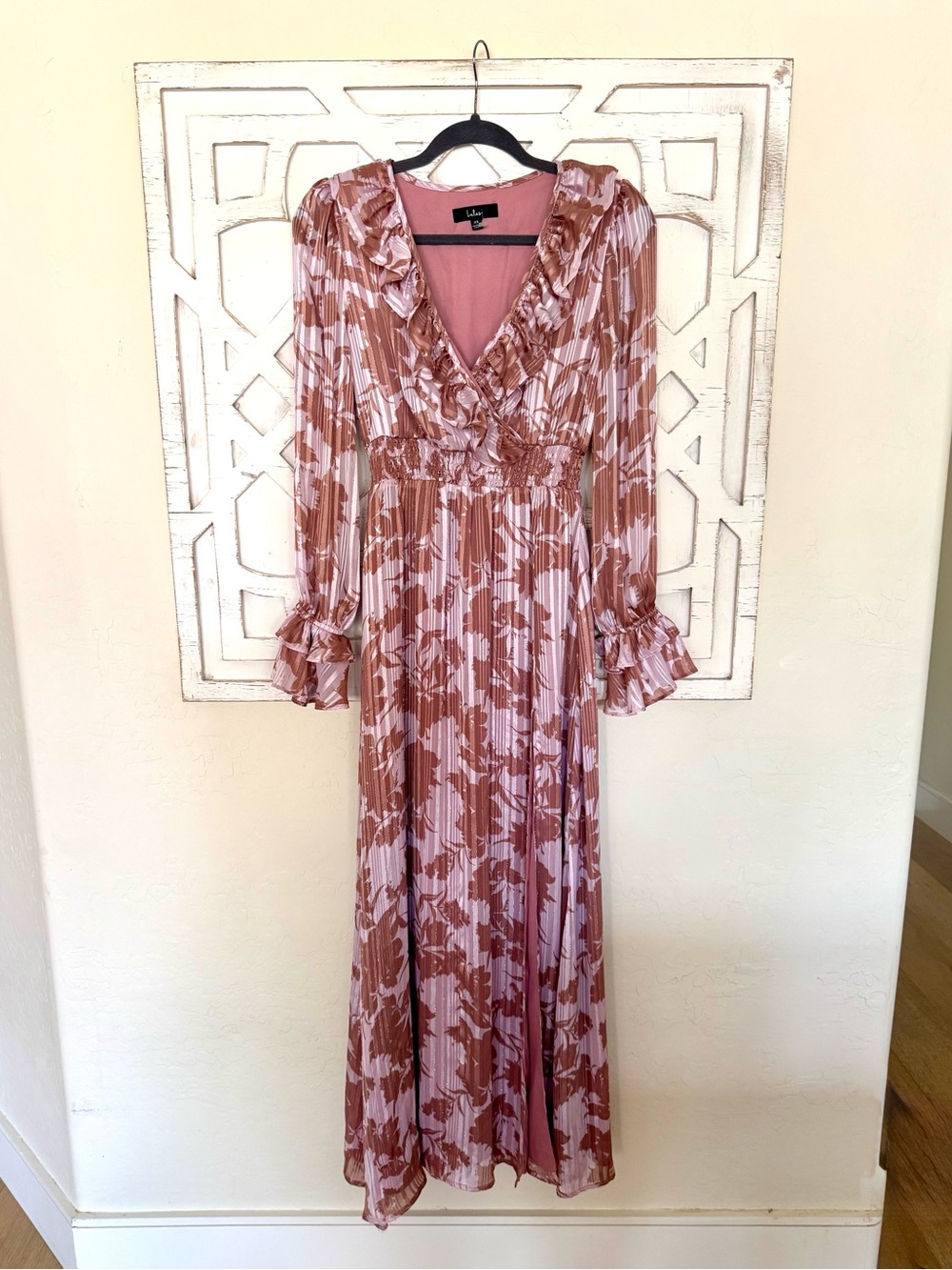 Lulus Exquisite Attention Lilac Floral Print Ruffled Long Sleeve Dress - Picture 4 of 7